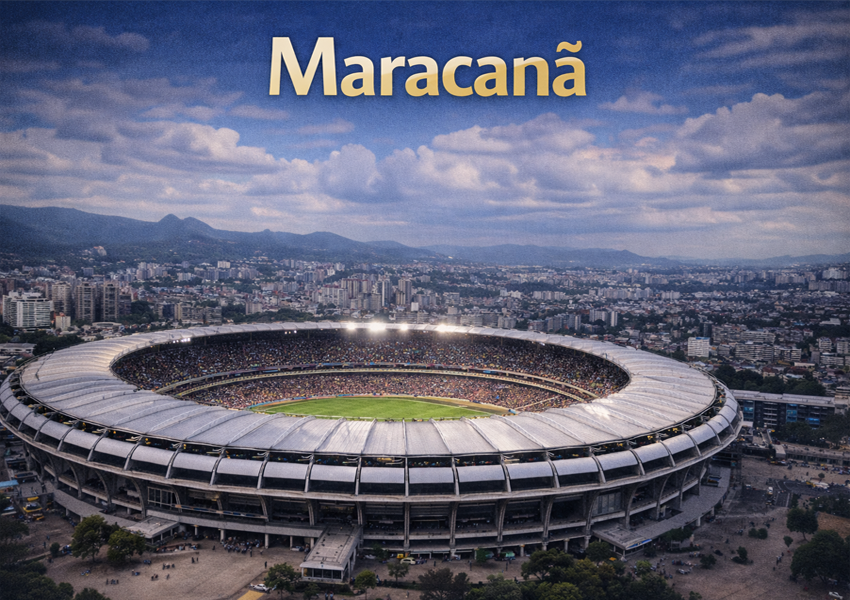 Imagem mostra o estádio do Maracanã, localizado no Rio de Janeiro, Brasil