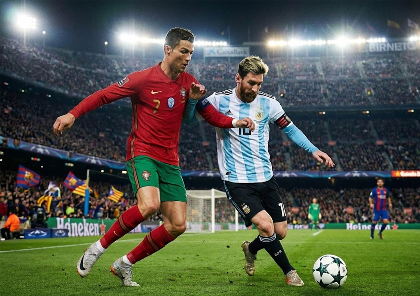 Cristiano Ronaldo e Lionel Messi comparados na corrida de gols da história do futebol