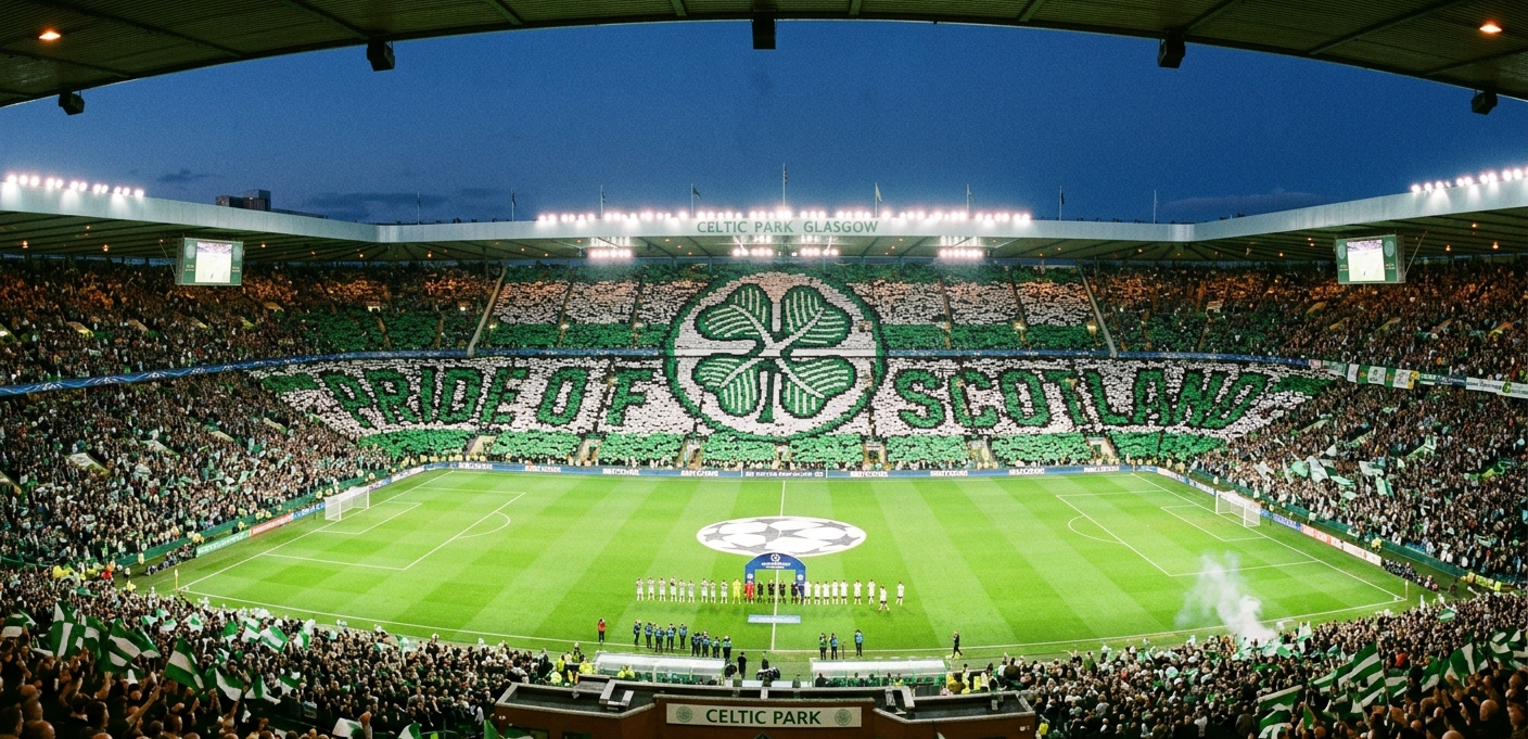 Celtic Park, casa do Celtic em Glasgow desde 1892, &eacute; o maior est&aacute;dio da Esc&oacute;cia.