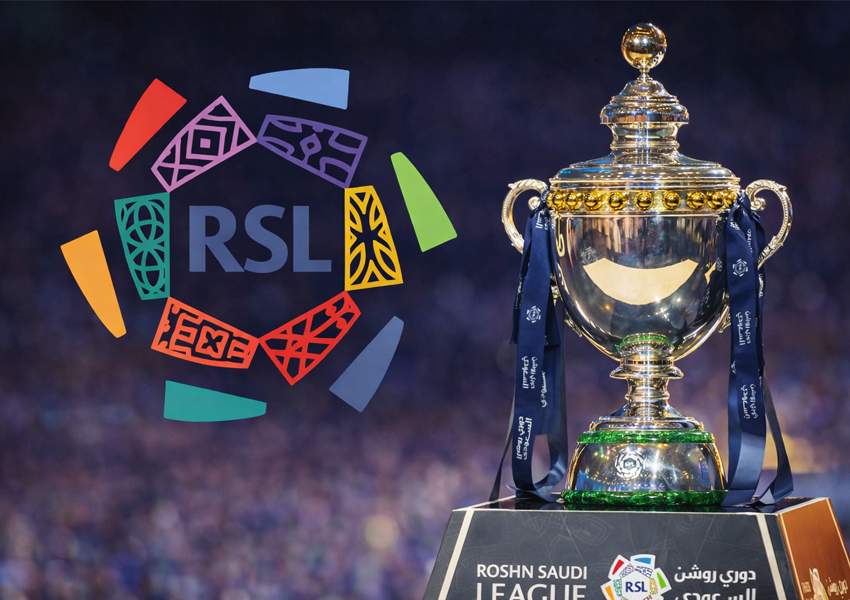 A imagem mostra a sonhada taça da Roshn Saudi League