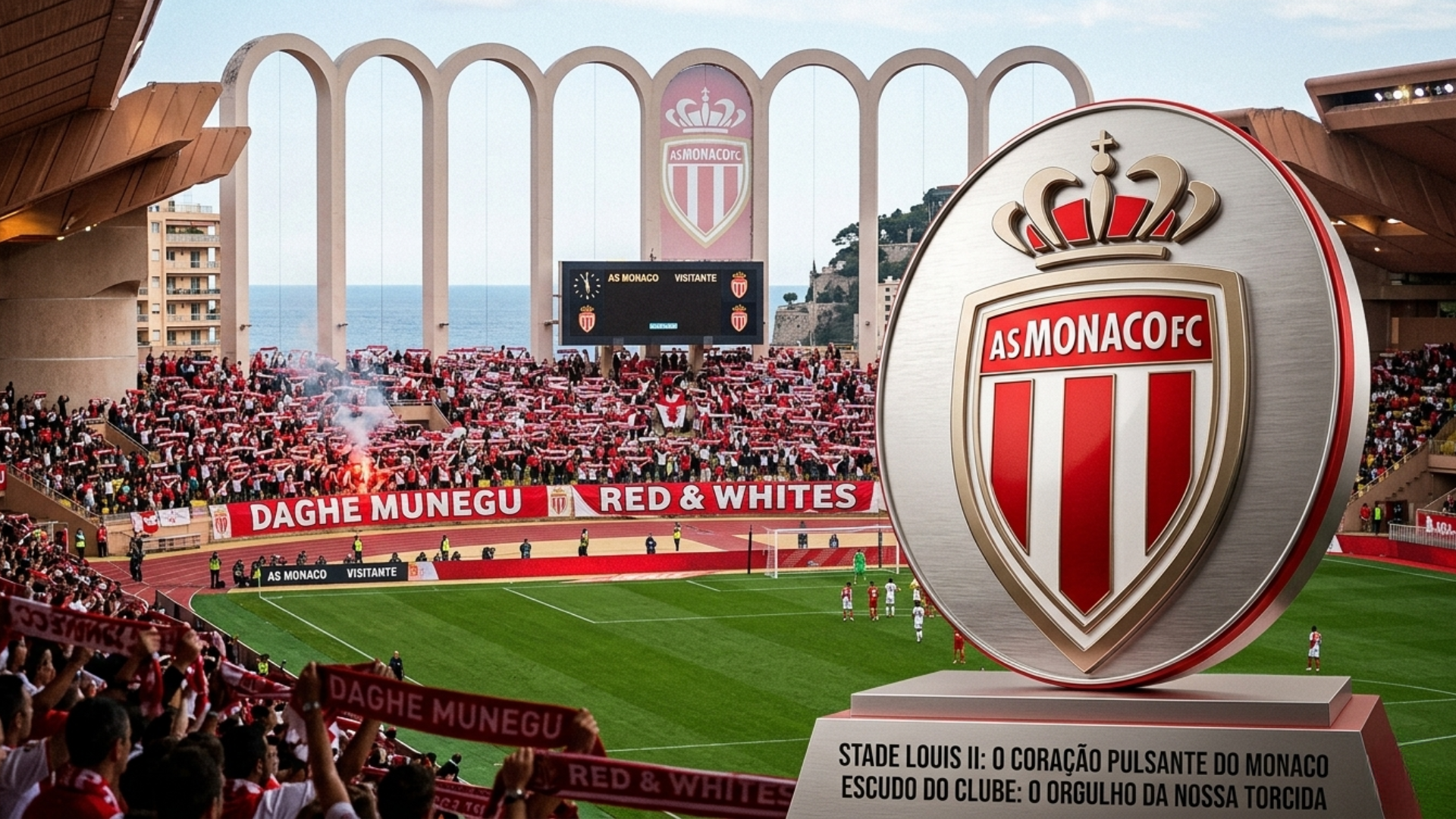 Est&aacute;dio Louis II, a casa dos torcedores do Monaco Futebol Clube