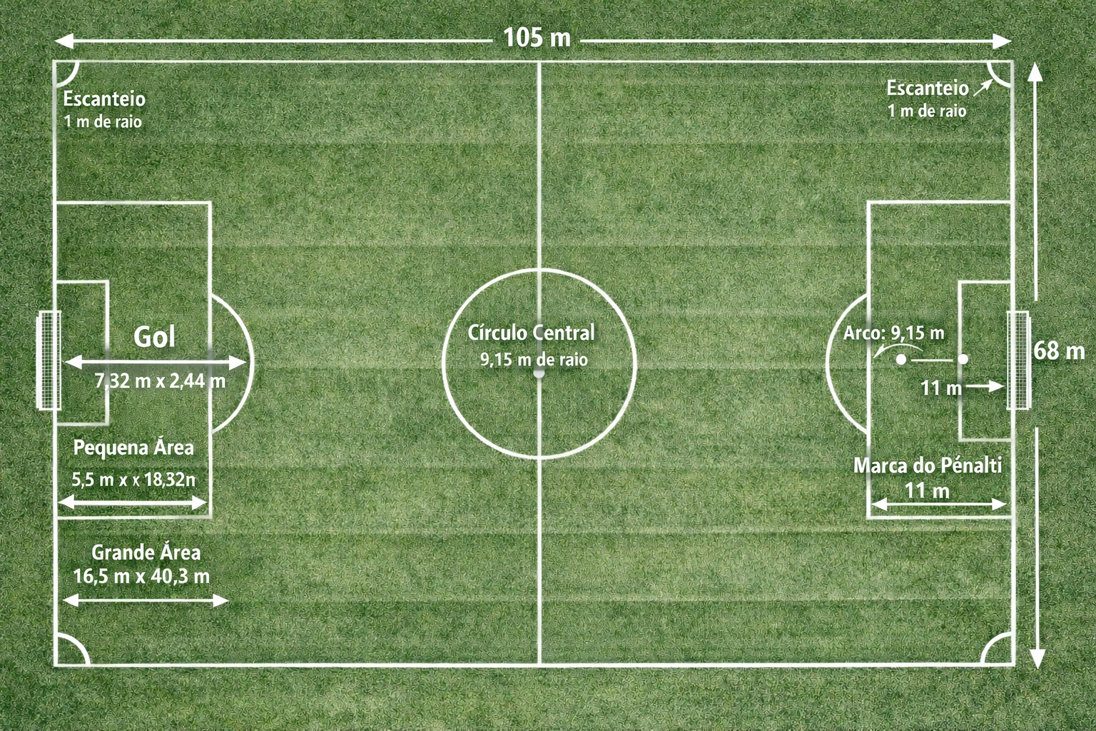 Dimensões do campo de futebol: medidas oficiais e como funcionam
